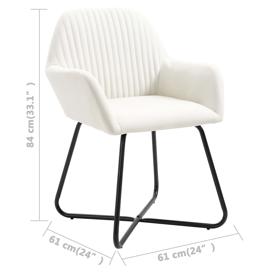 vidaXL Jídelní židle 4 ks krémové textil