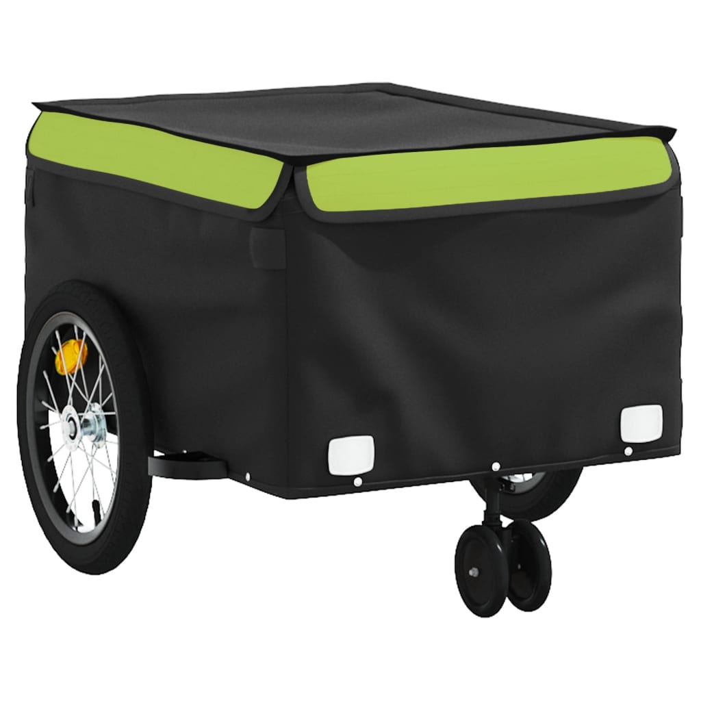 vidaXL Vozík za kolo černý a zelený 45 kg železo