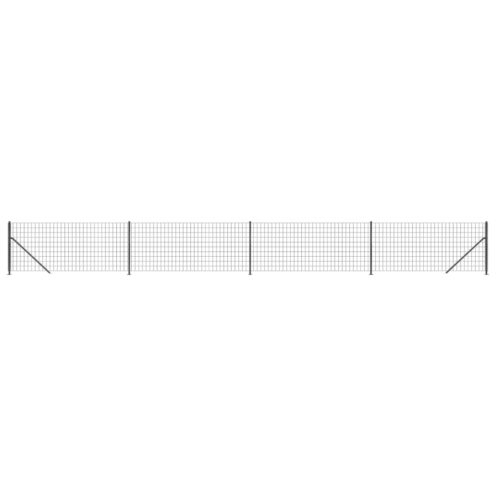 vidaXL Drátěný plot s přírubami antracitový 0,8x10 m