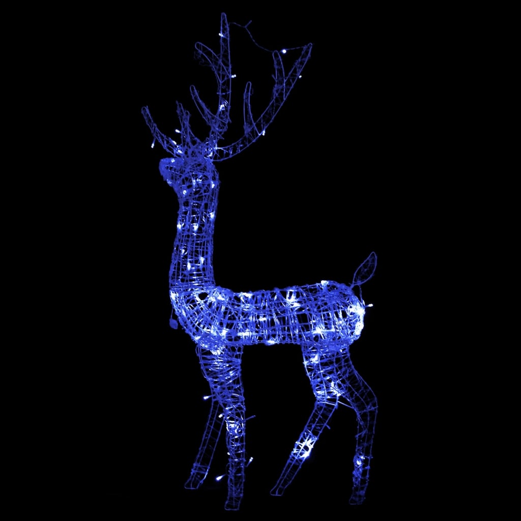 vidaXL Vánoční dekorace akrylový sob 140 LED diod 128 cm modré světlo