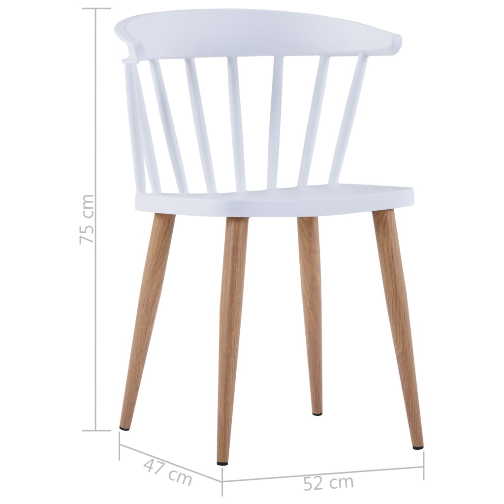 vidaXL Jídelní židle 4 ks bílé plast ocel
