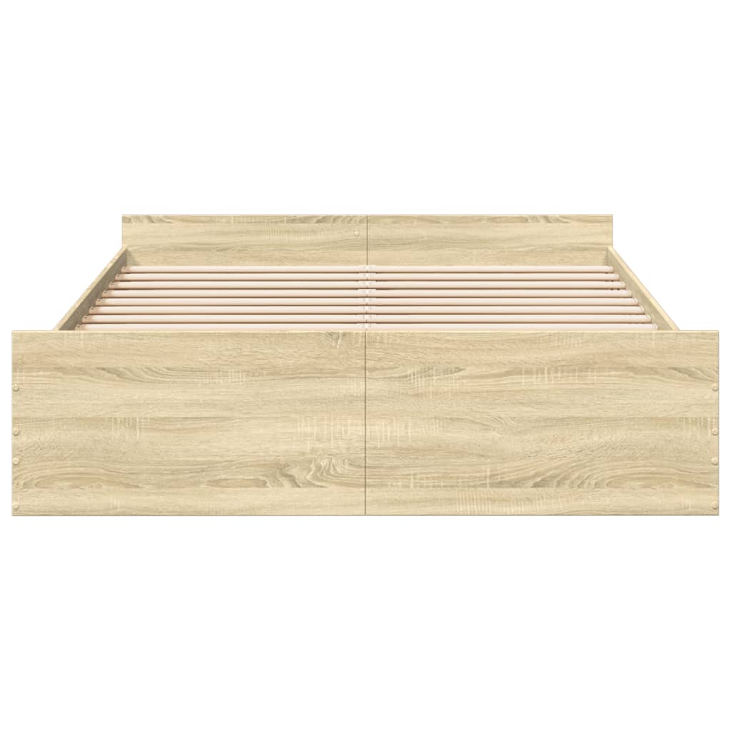 vidaXL Rám postele se zásuvkami dub sonoma 150x200 cm kompozitní dřevo