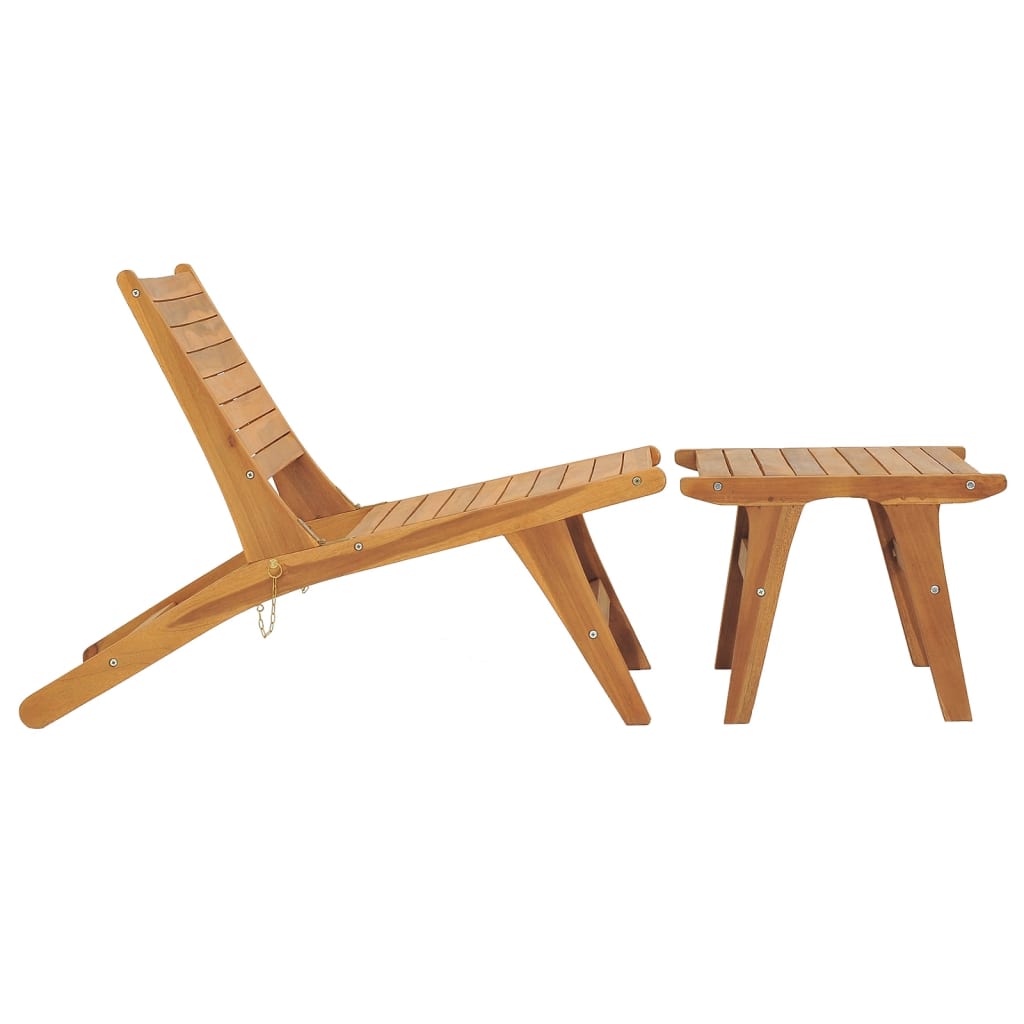 vidaXL Zahradní židle s podnožkou masivní teakové dřevo