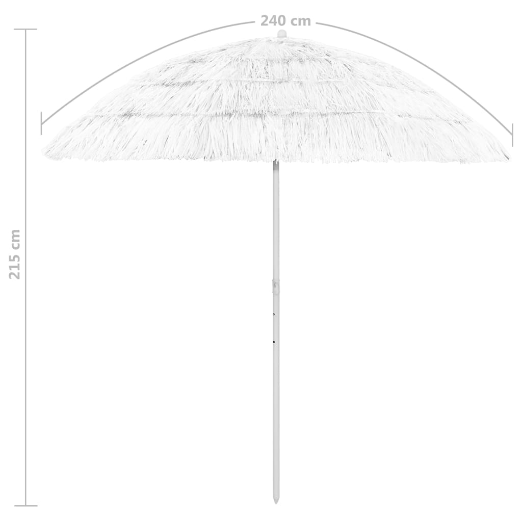 vidaXL Plážový slunečník Hawaii bílý 240 cm