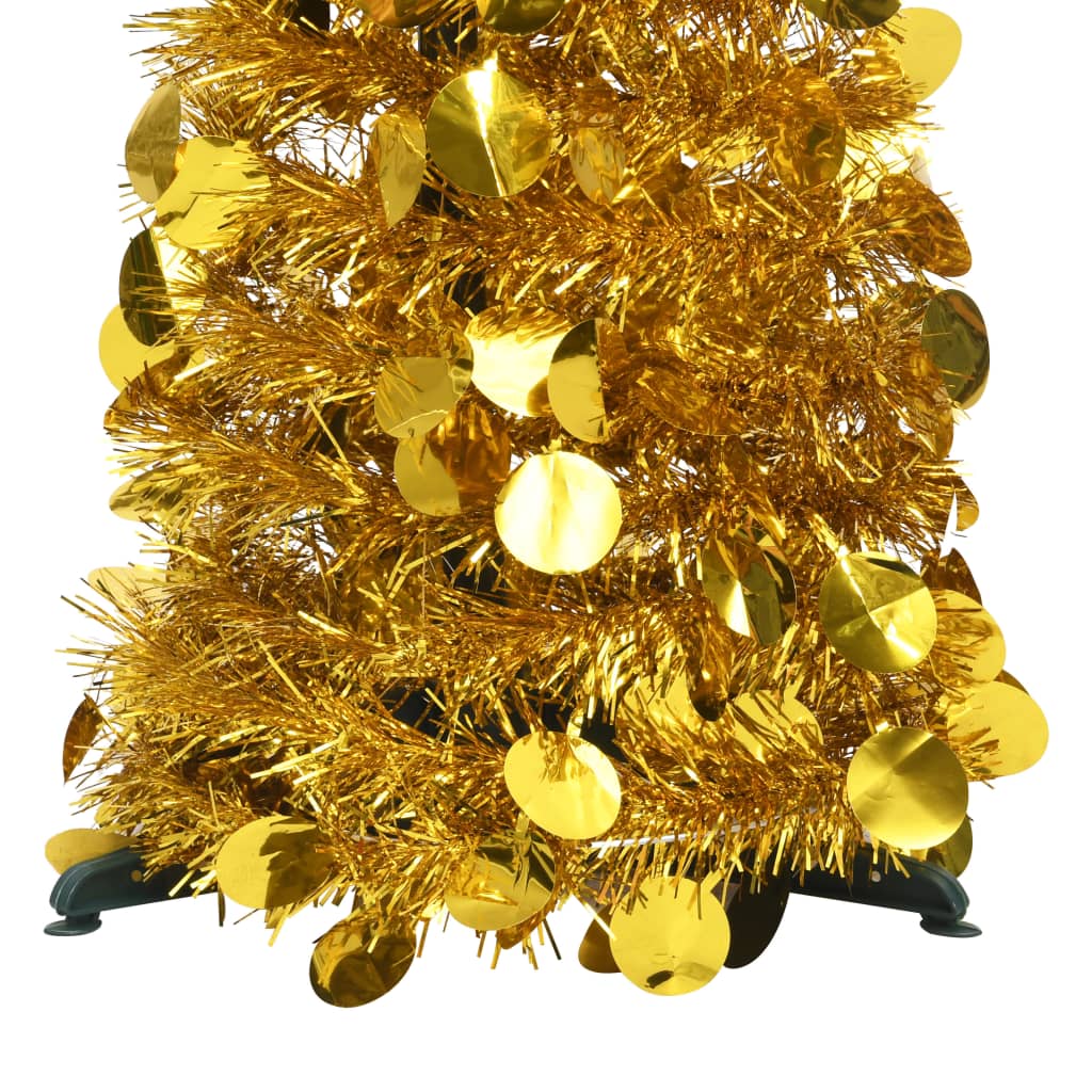 vidaXL Pop-up umělý vánoční stromek zlatý 150 cm PET