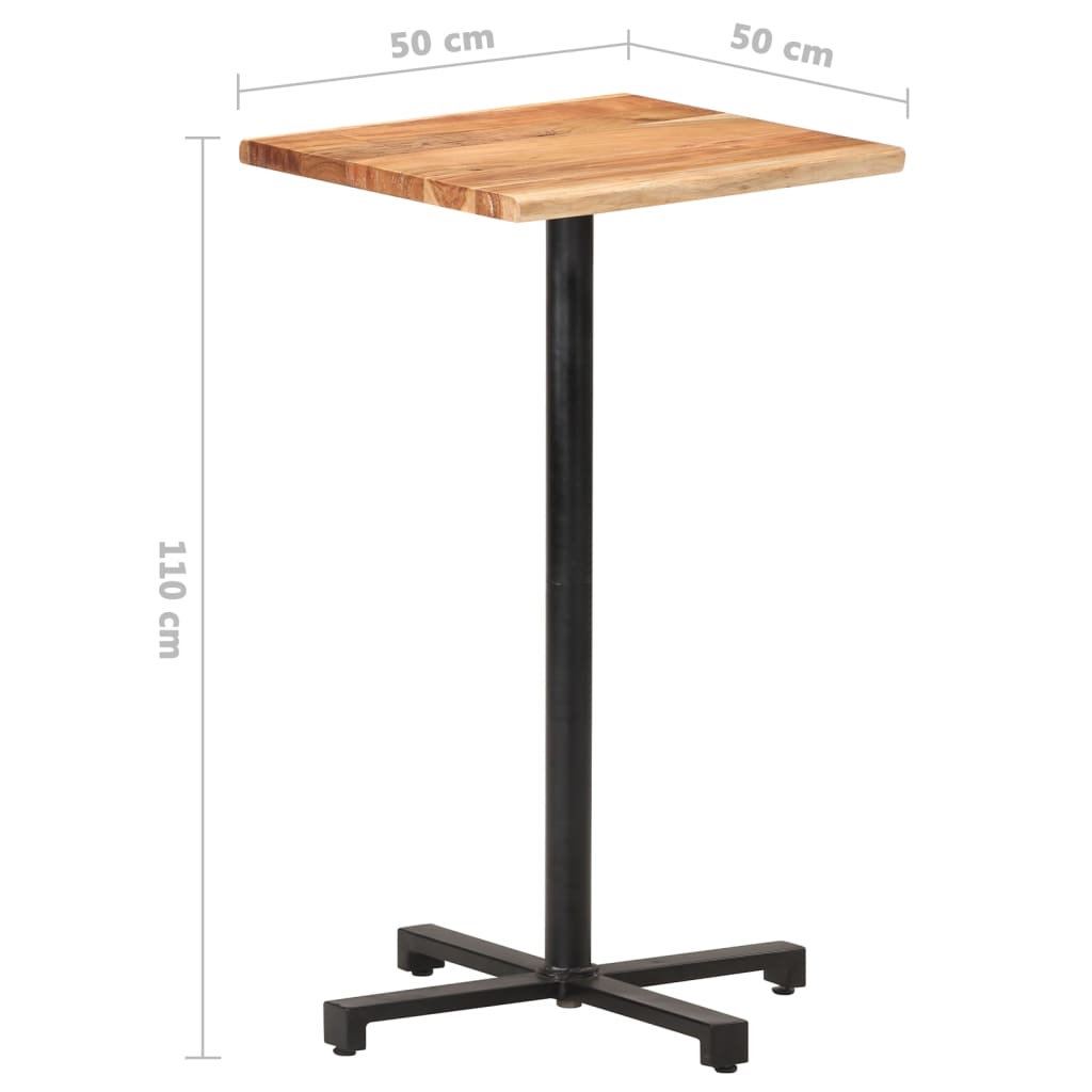 vidaXL Barový stůl s živou hranou 50 x 50 x 110 cm masivní akácie