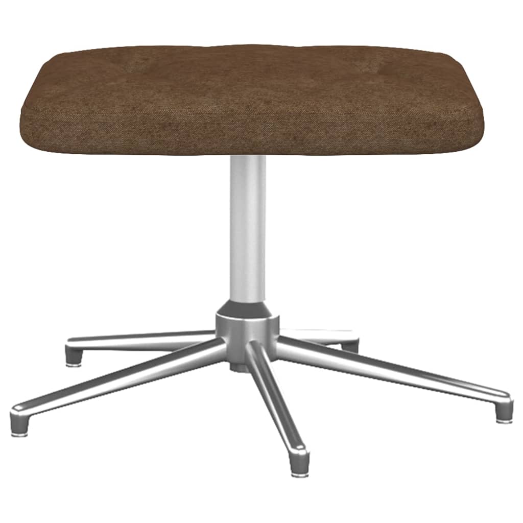 vidaXL Relaxační křeslo se stoličkou hnědé textil