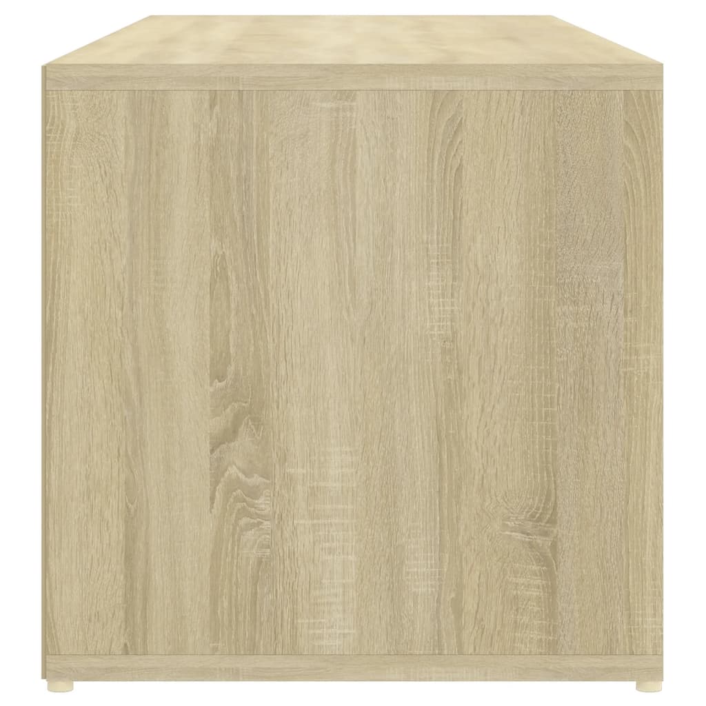 vidaXL Botníková lavice bílá a dub sonoma 105 x 35 x 35 cm dřevotříska