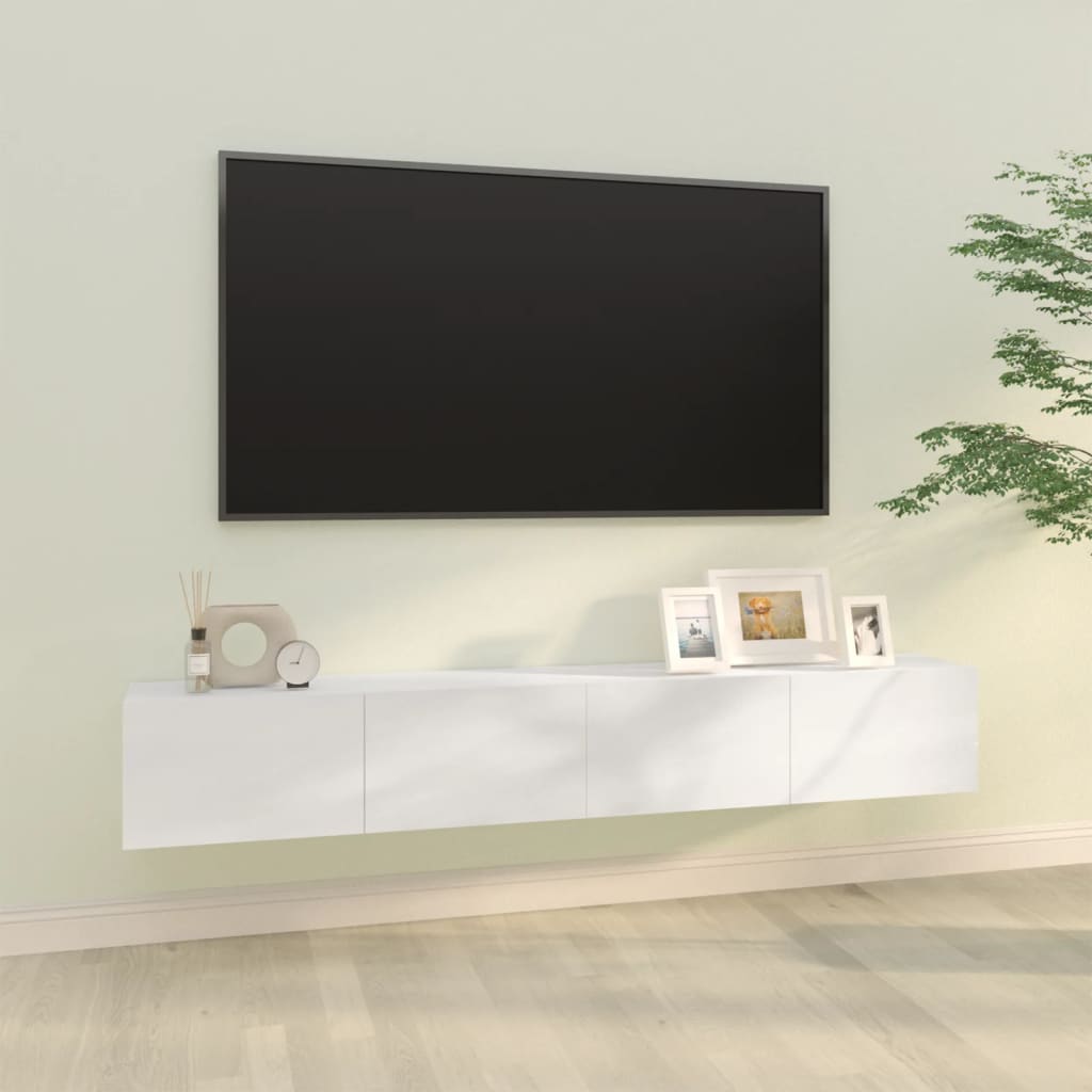 vidaXL Nástěnné TV skříňky 2 ks lesklé bílé 100 x 30 x 30 cm kompozit
