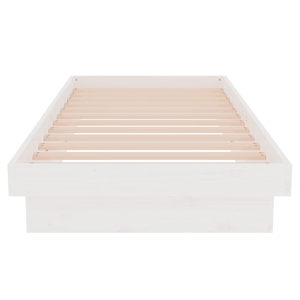 vidaXL Rám postele bílý masivní dřevo 75 x 190 cm malé jednolůžko