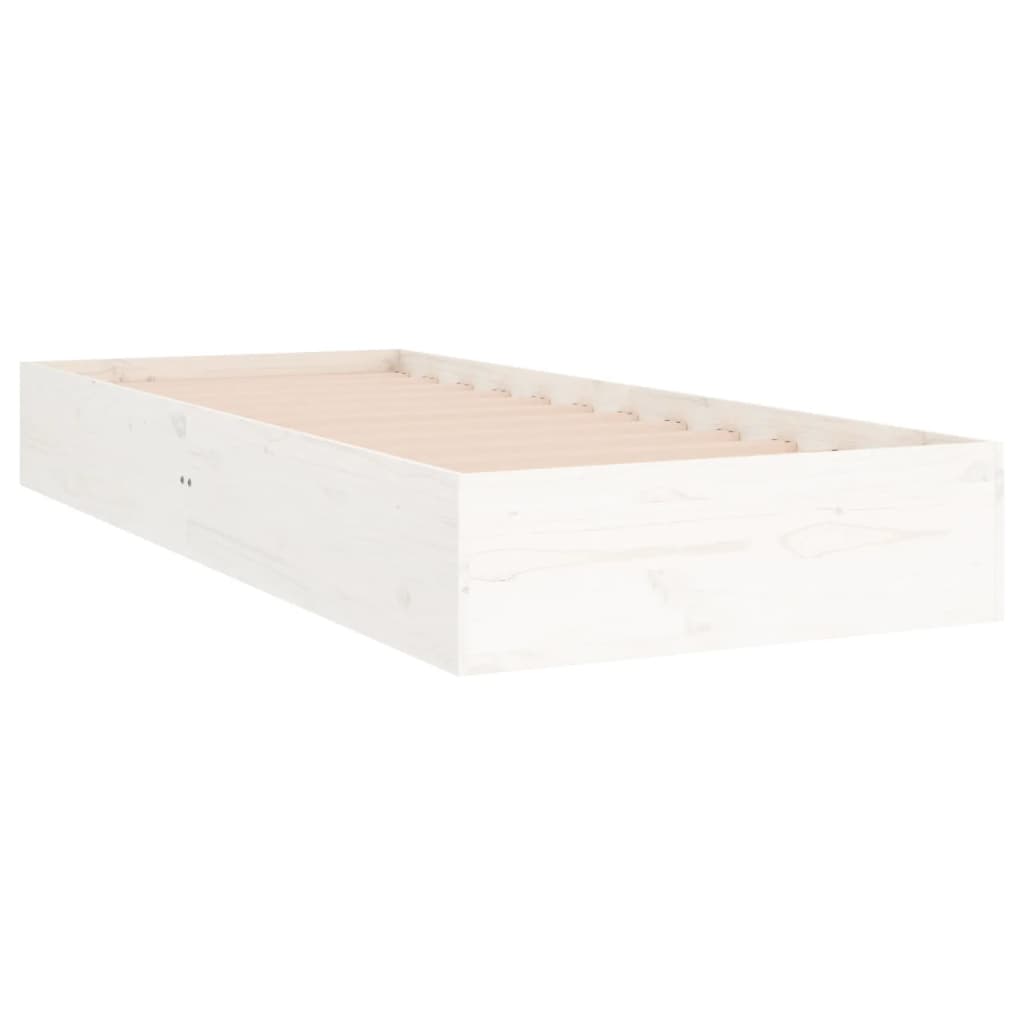 vidaXL Rám postele bílý masivní dřevo 90 x 190 cm jednolůžko