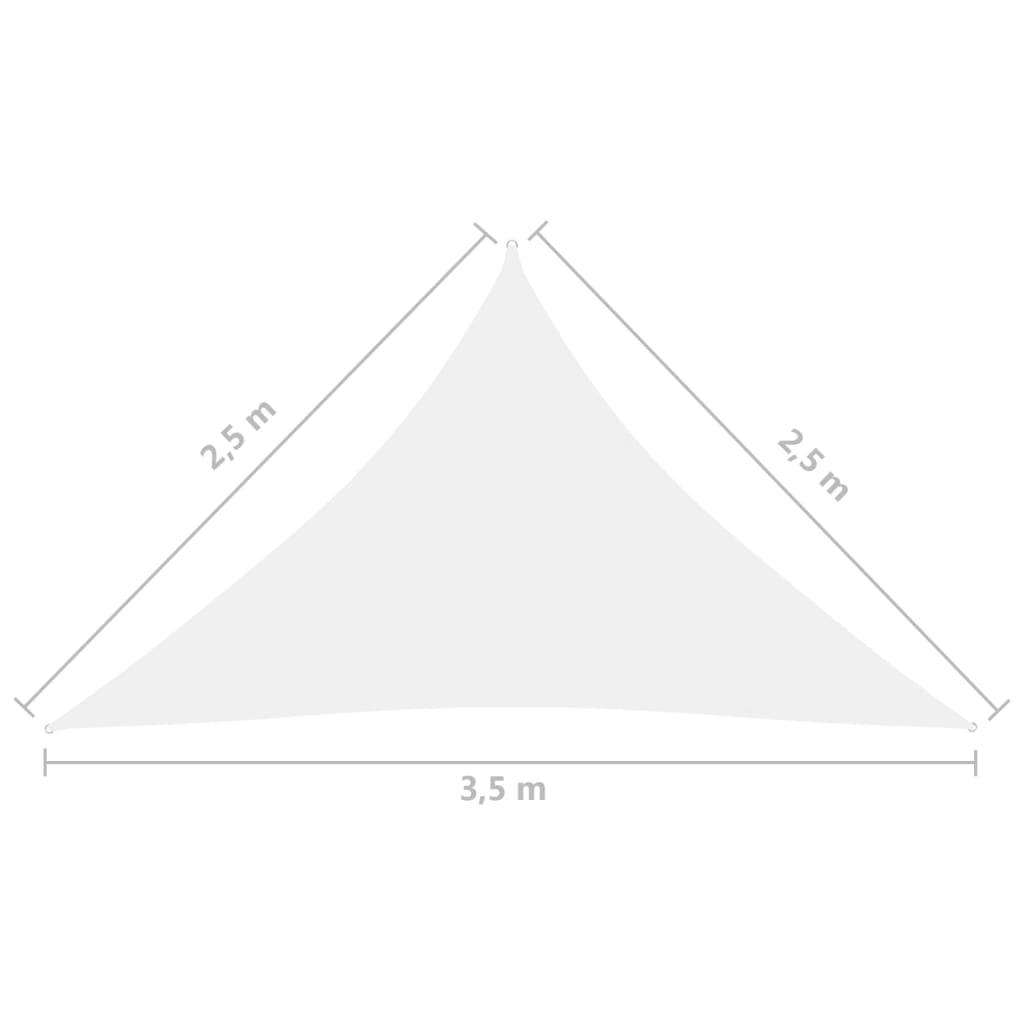 vidaXL Stínící plachta oxfordská látka trojúhelník 2,5x2,5x3,5 m bílá