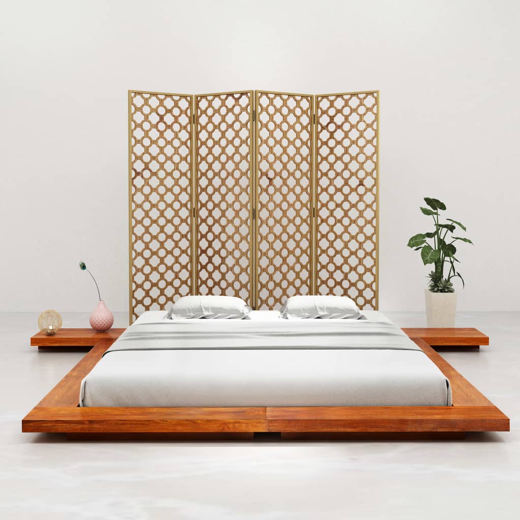 vidaXL Rám japonského futonu masivní akáciové dřevo 140 x 200 cm
