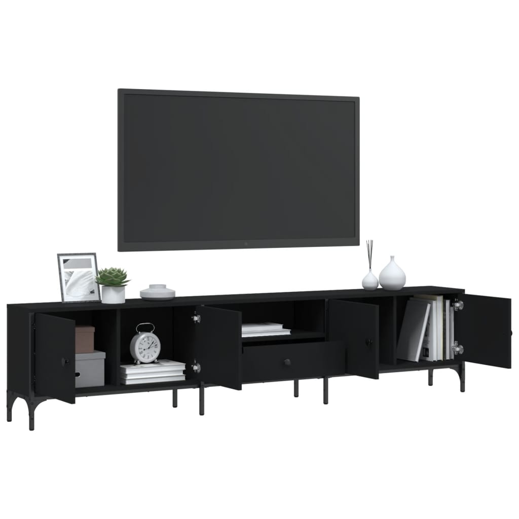 vidaXL TV skříňka černá 200 x 25 x 44 cm kompozitní dřevo