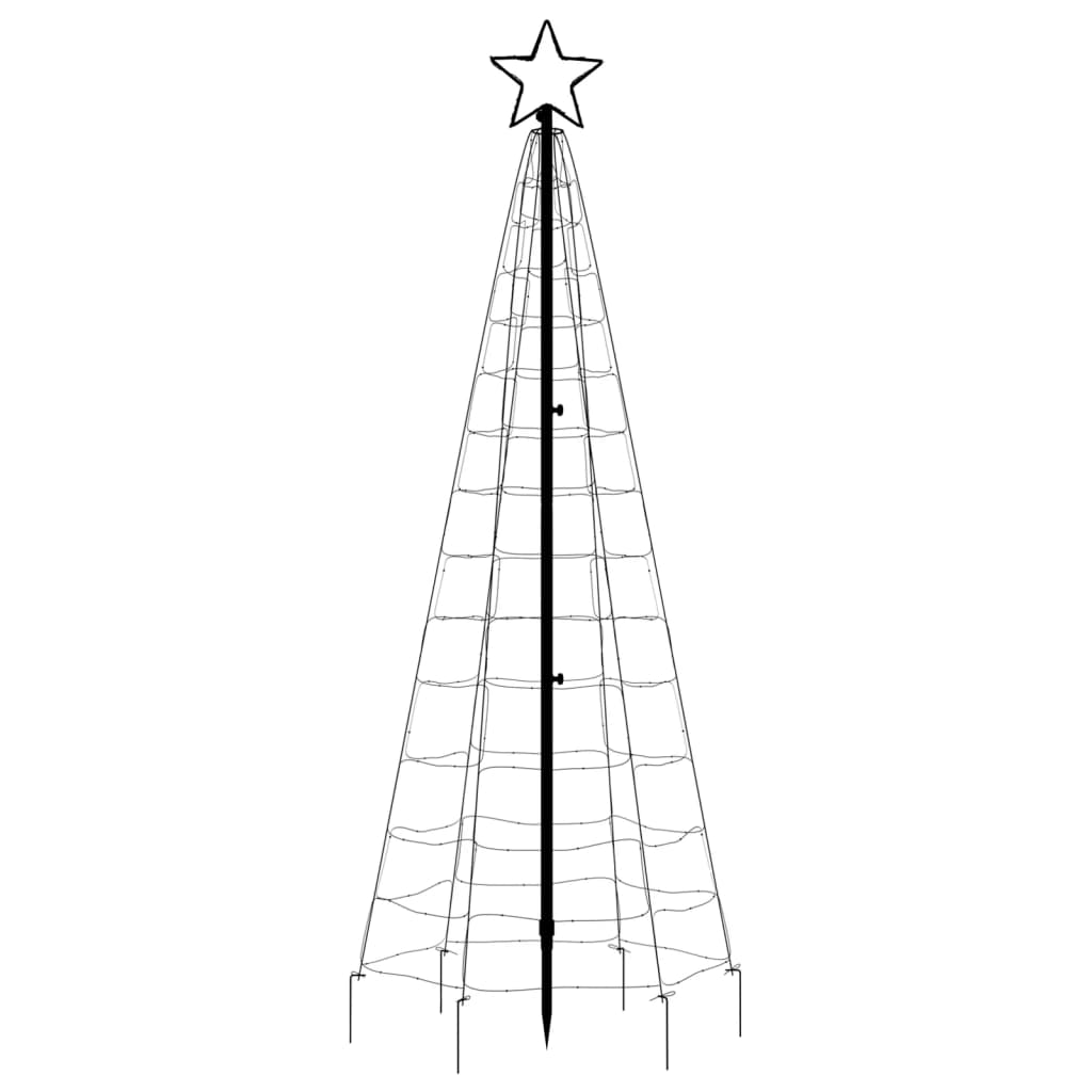 vidaXL Vánoční stromek kužel s hroty 220 barevných LED 180 cm