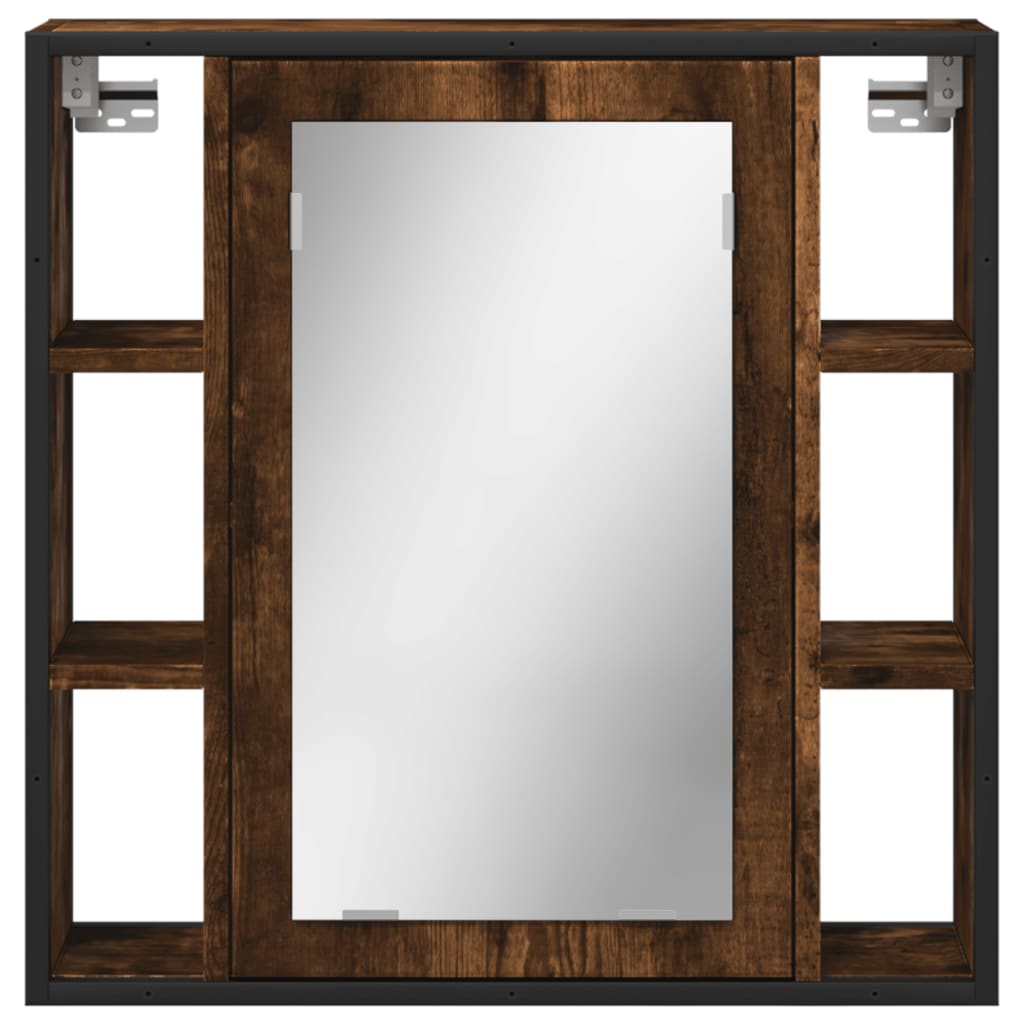 vidaXL Koupelnová skříňka se zrcadlem kouřový dub 60x16x60 cm kompozit