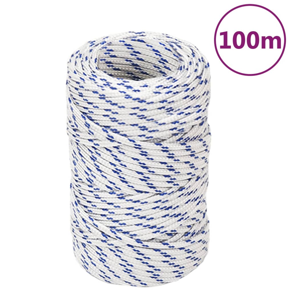 vidaXL Lodní lano bílé 2 mm 100 m polypropylen
