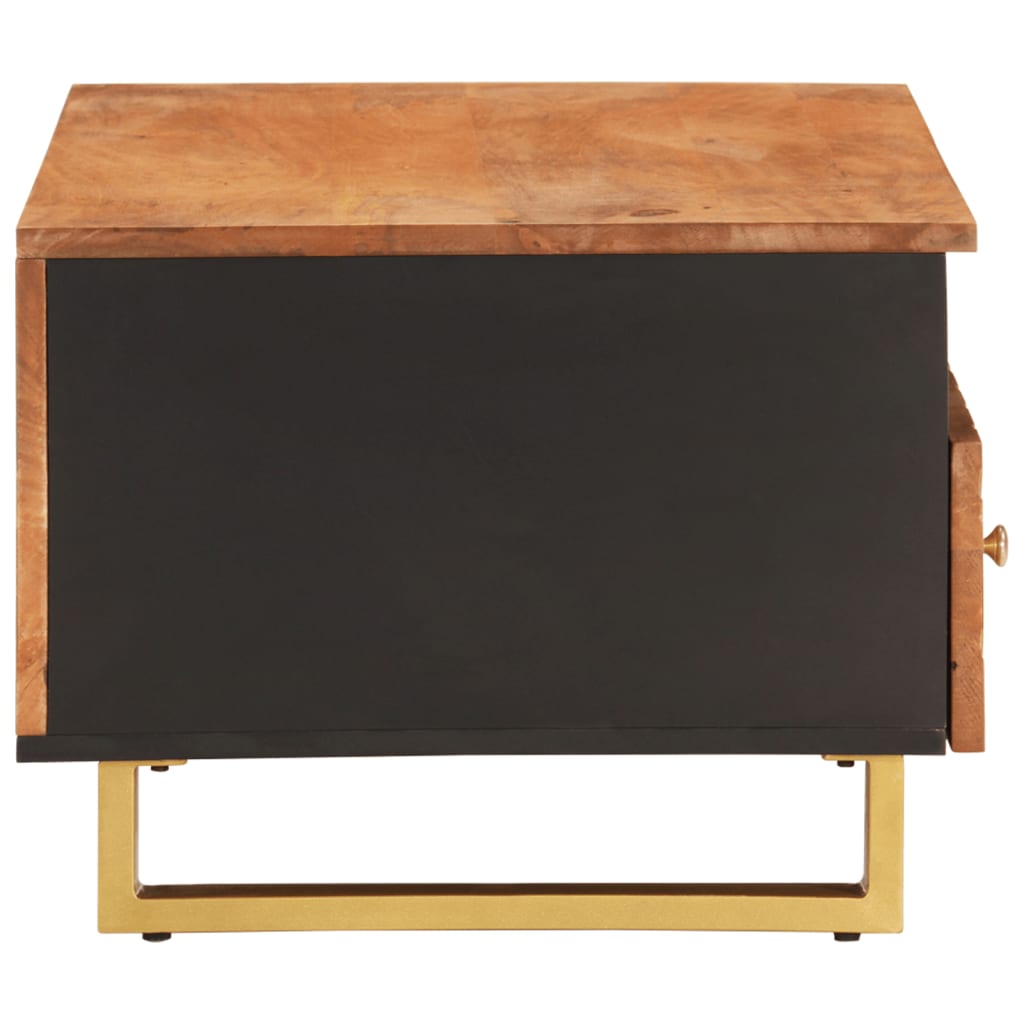 vidaXL Konferenční stolek hnědý a černý 80x54x40 cm masivní mangovník