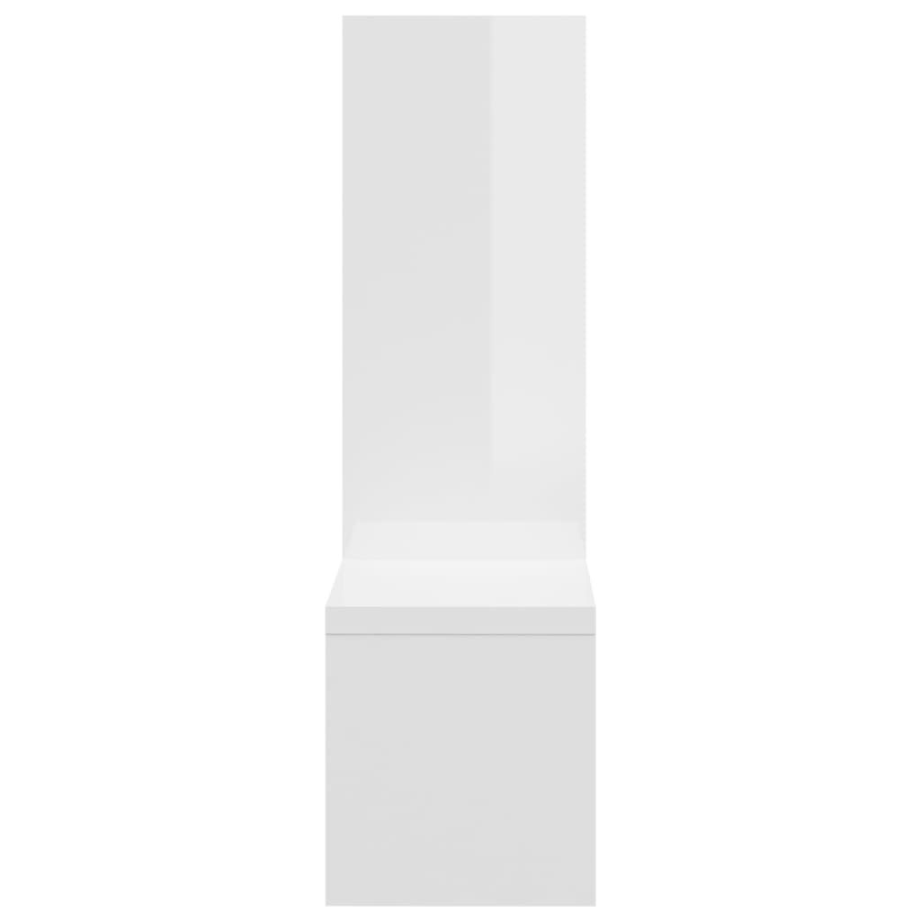 vidaXL Nástěnné police 2 ks bílé vysoký lesk 50x15x50 cm dřevotříska