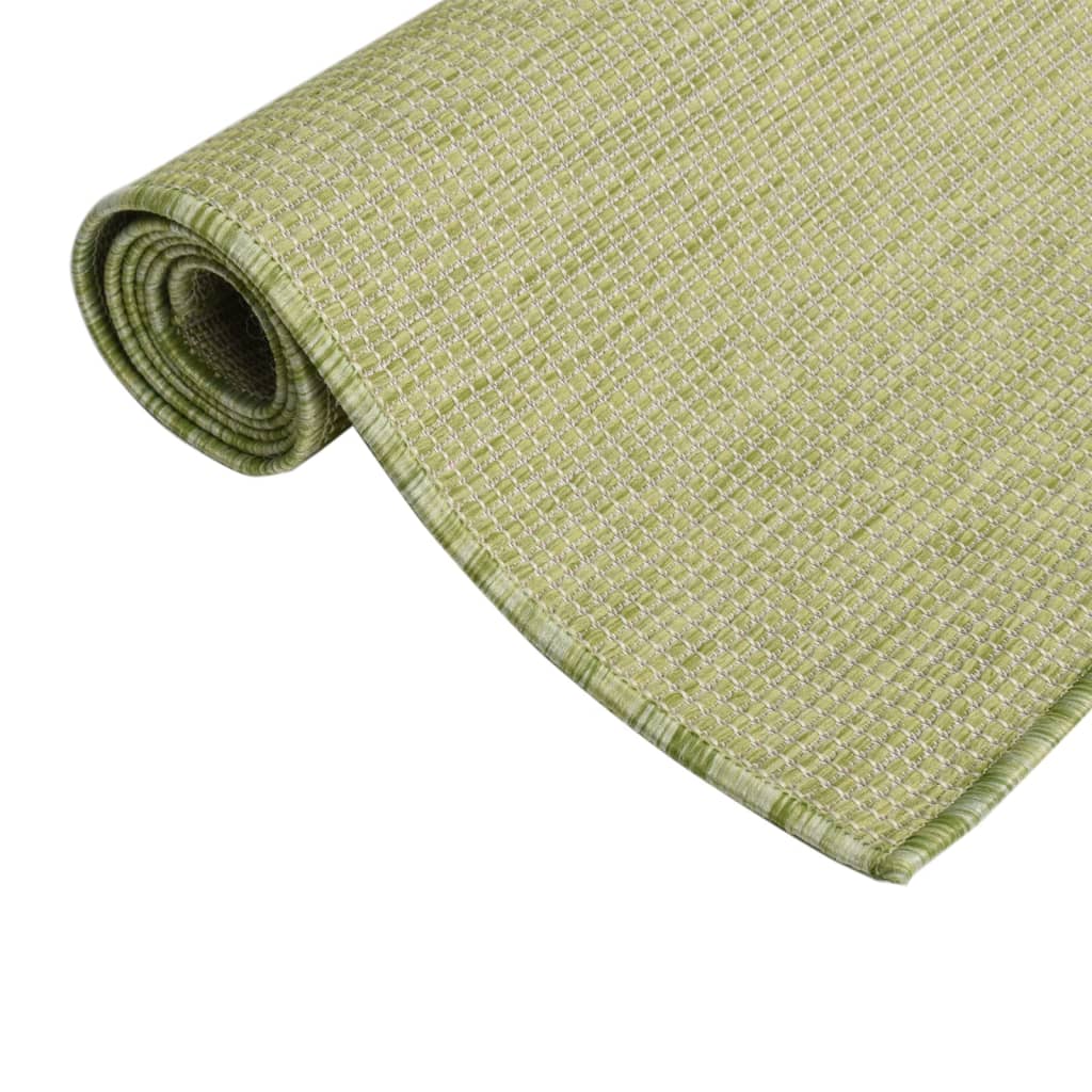 vidaXL Venkovní hladce tkaný koberec 80x150 cm zelená
