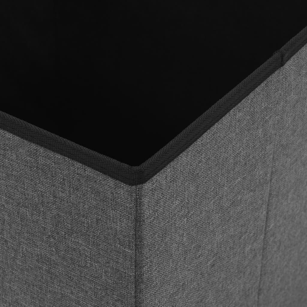 vidaXL Skládací úložná stolička tmavě šedá umělý len