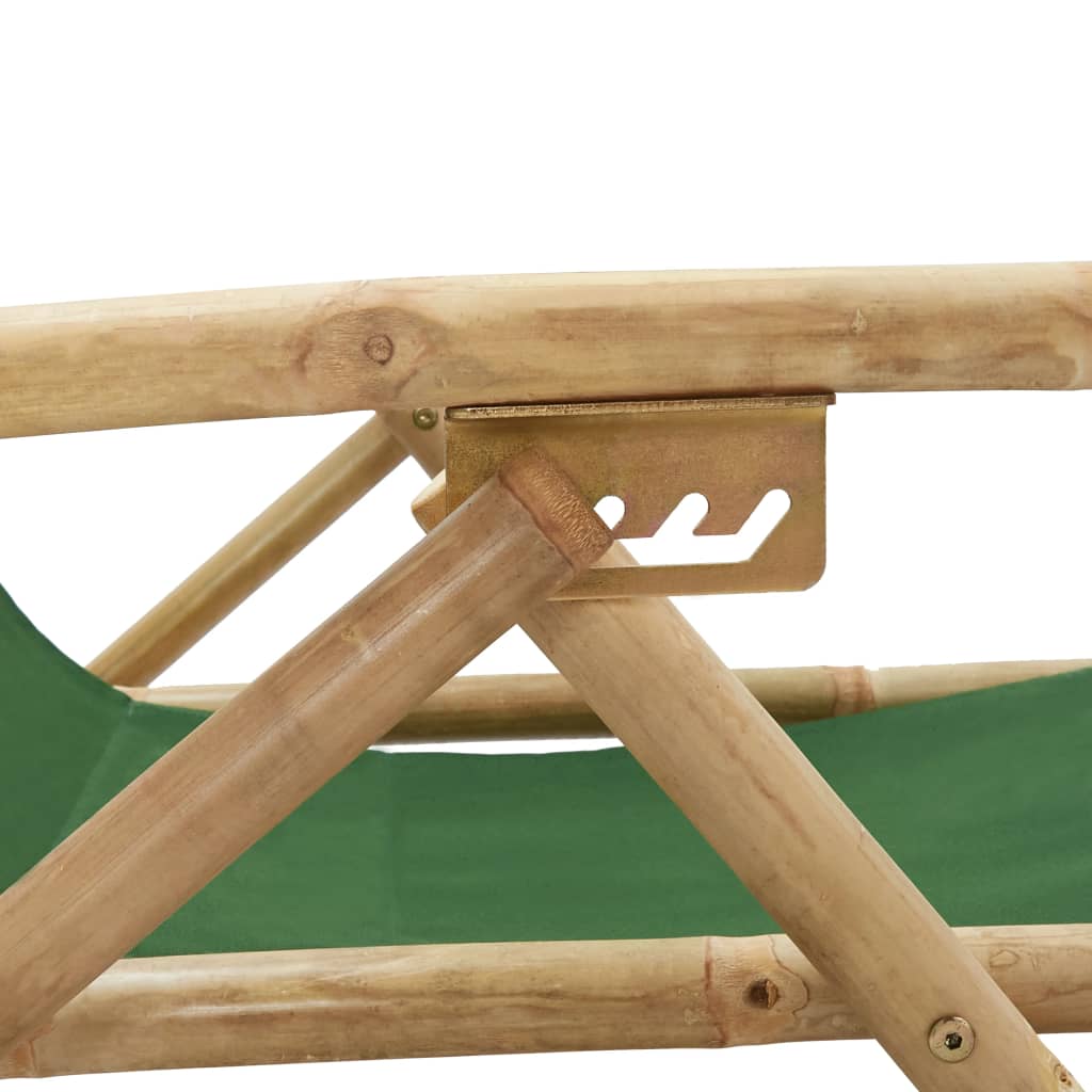vidaXL Polohovací relaxační křeslo zelené bambus a textil
