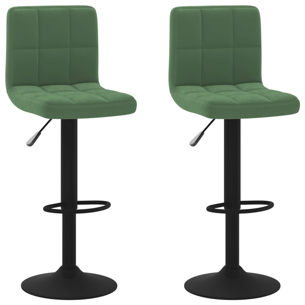 vidaXL Barové stoličky 2 ks tmavě zelené samet