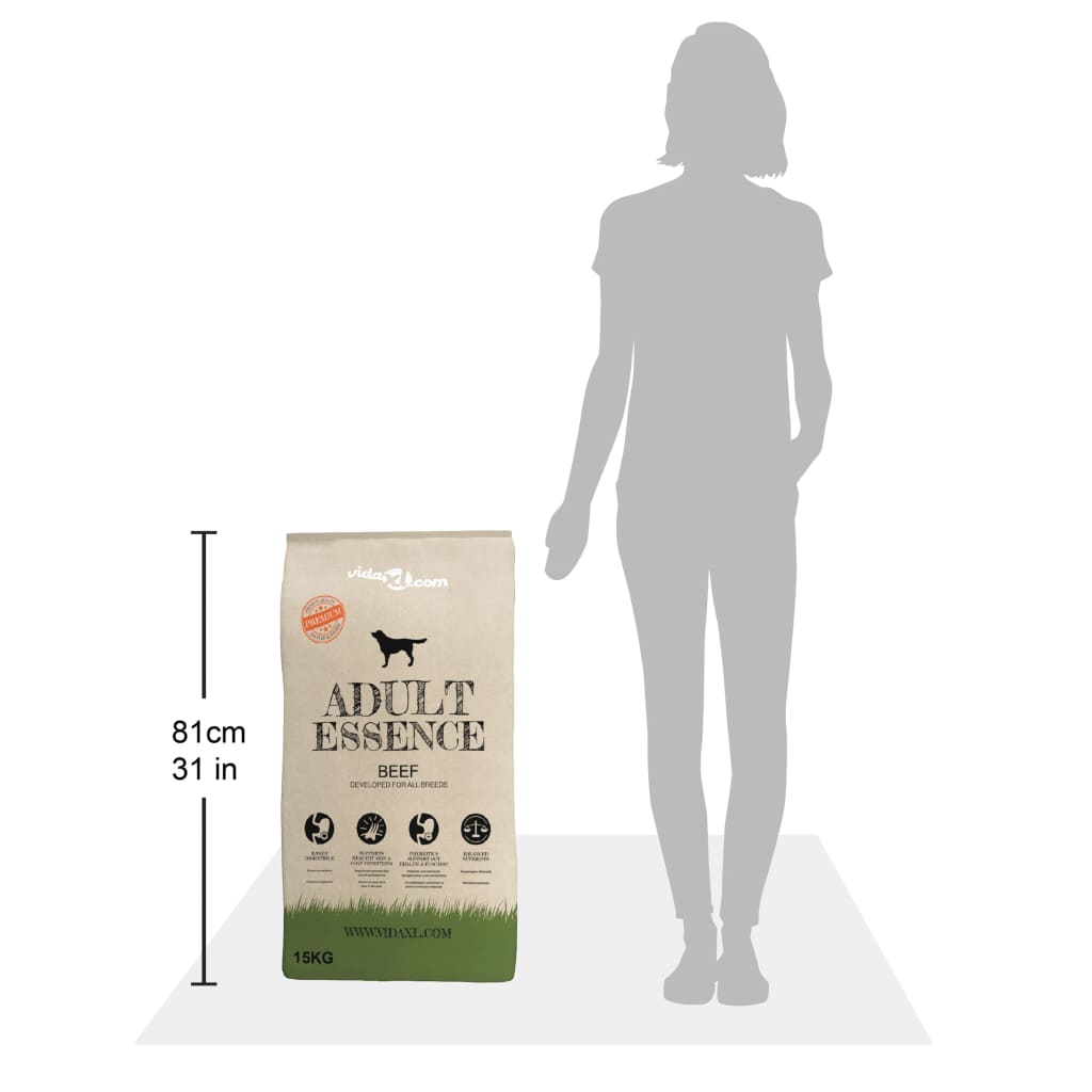 vidaXL Prémiové suché krmivo pro psy Adult Essence Beef 2 ks 30 kg