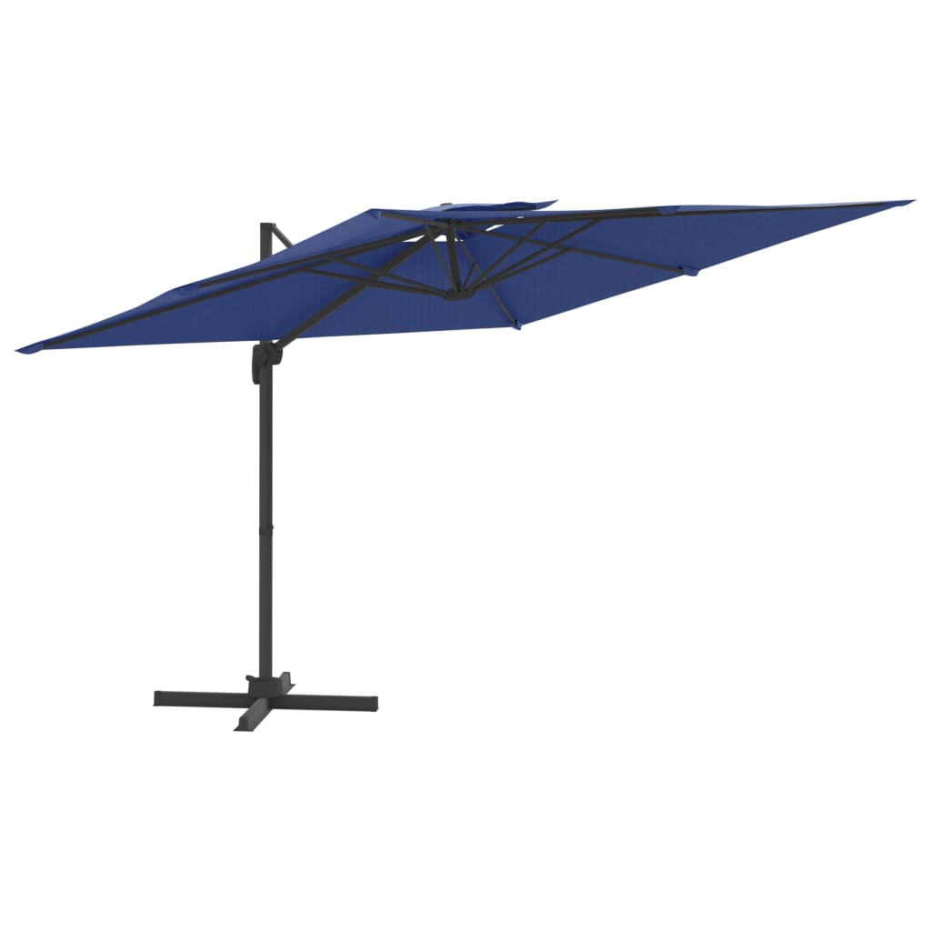 vidaXL Konzolový slunečník s dvojitou stříškou azurově modrý 400x300cm