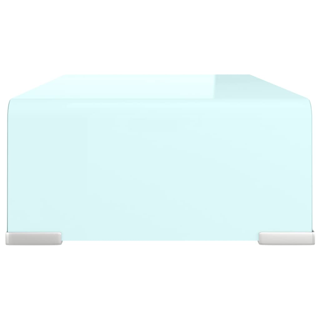 vidaXL TV stolek/podstavec na monitor sklo bílá 40x25x11 cm