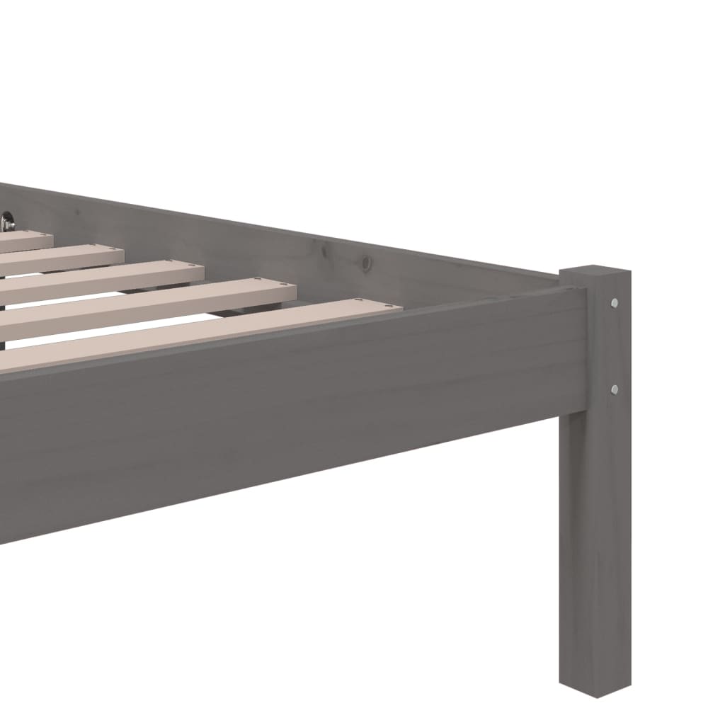vidaXL Rám postele šedý masivní dřevo 75 x 190 cm Small Single