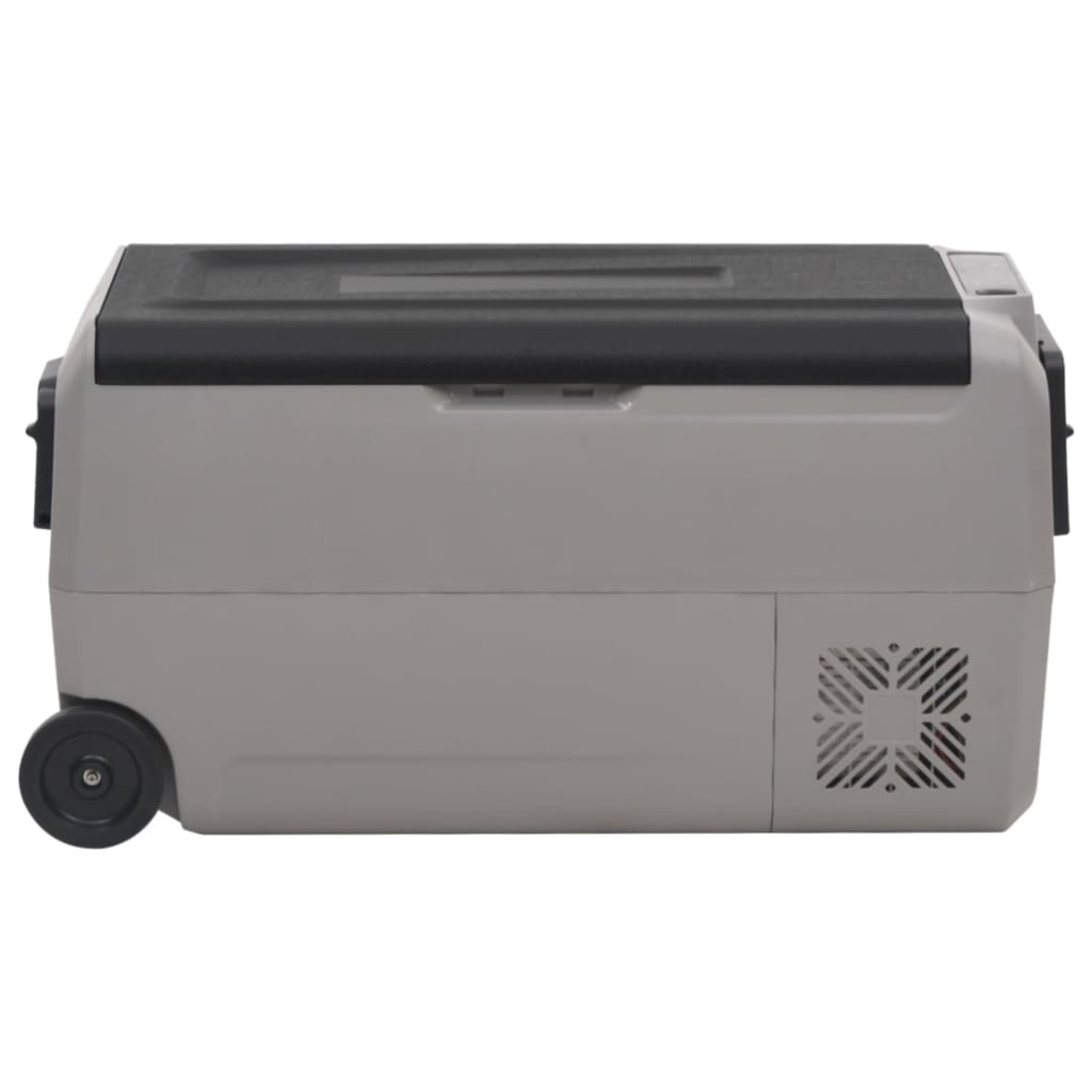 vidaXL Chladicí box s kolečky a adaptérem černý a šedý 60 l PP a PE