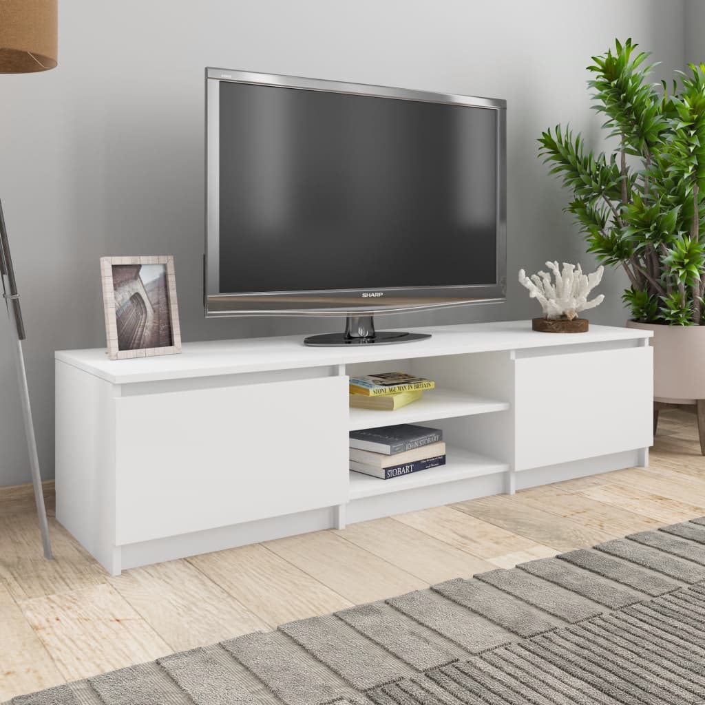 vidaXL TV stolek bílý 140 x 40 x 35,5 cm dřevotříska
