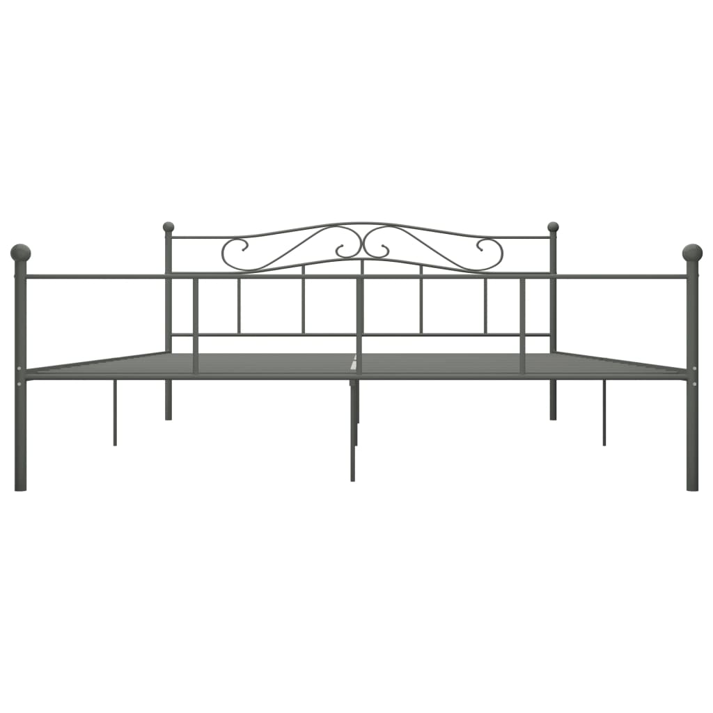 vidaXL Rám postele šedý kov 180 x 200 cm
