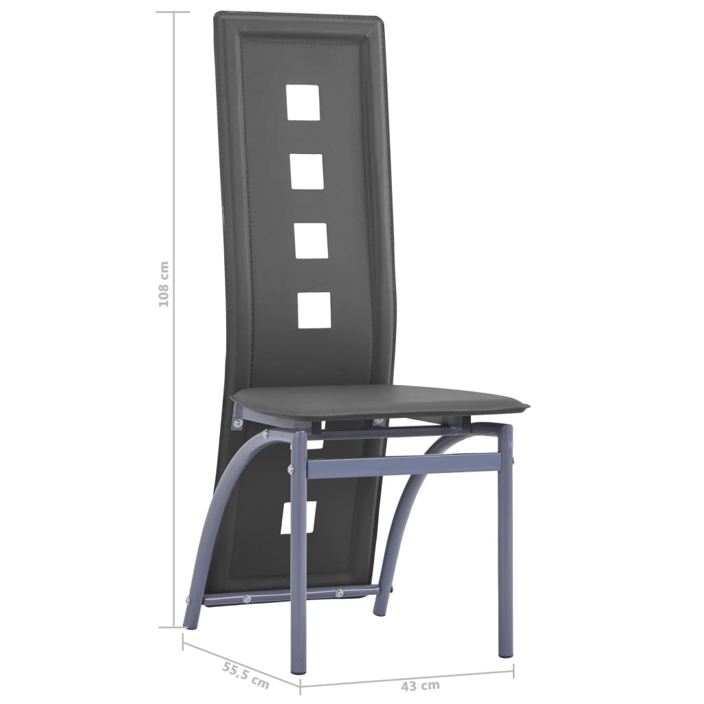 vidaXL Jídelní židle 6 ks šedé umělá kůže