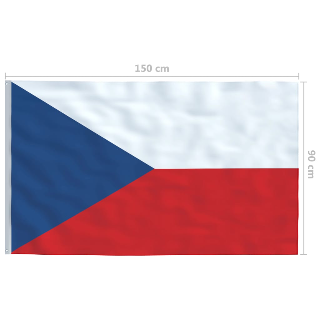 vidaXL Česká vlajka a stožár hliník 4 m