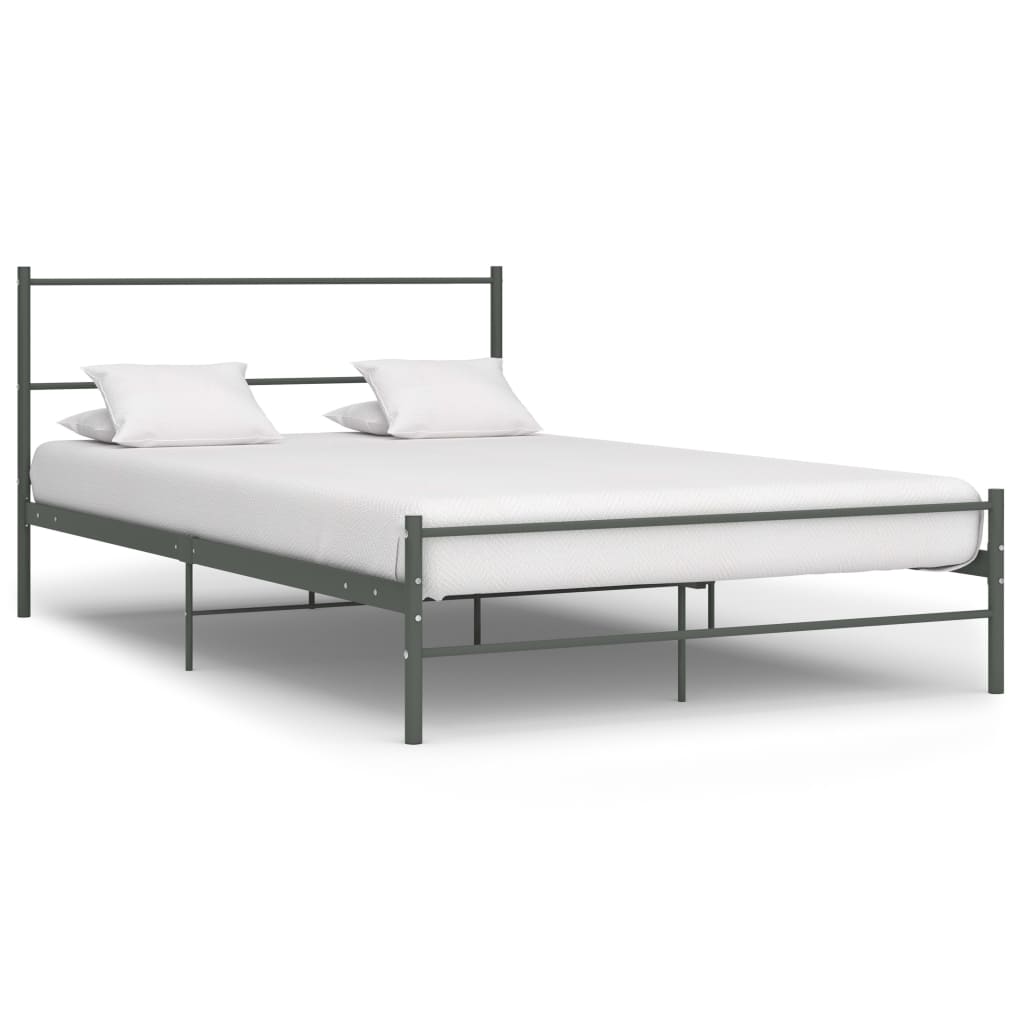 vidaXL Rám postele šedý kovový 160 x 200 cm
