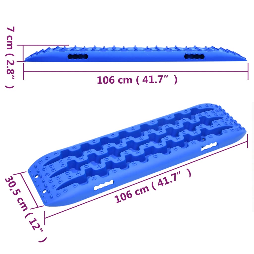 vidaXL Vyprošťovací desky 2 ks modré 106 x 30,5 x 7 cm nylon