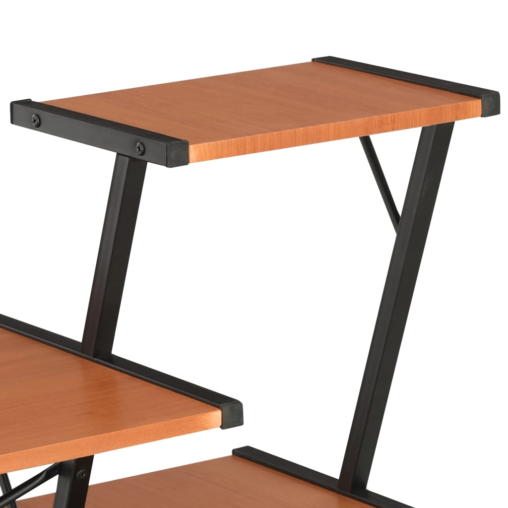 vidaXL Psací stůl s poličkami černý a hnědý 116 x 50 x 93 cm