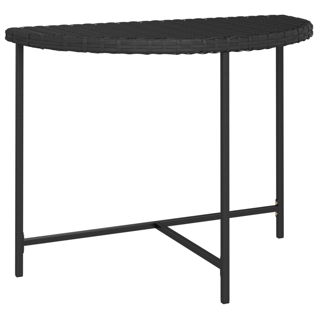 vidaXL Zahradní stůl černý 100 x 50 x 75 cm polyratan