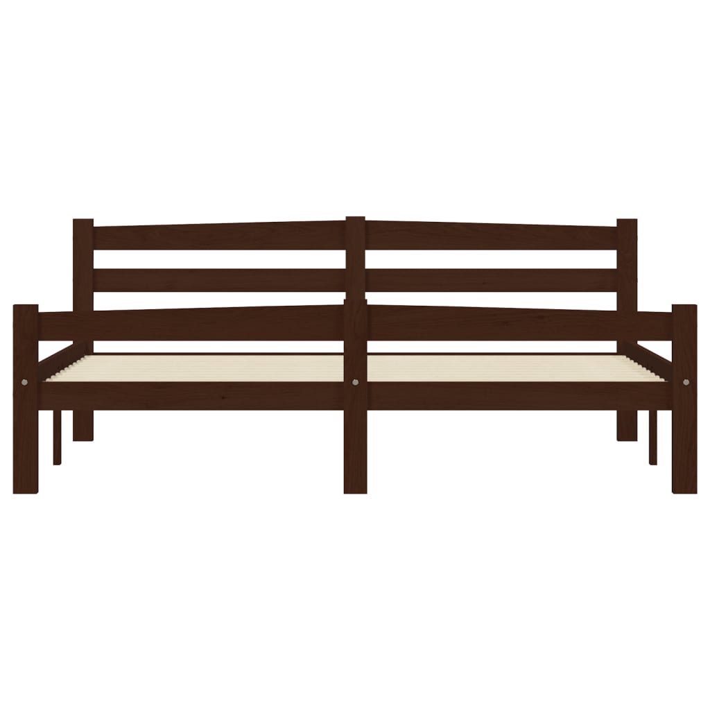 vidaXL Rám postele tmavě hnědý masivní borové dřevo 160 x 200 cm