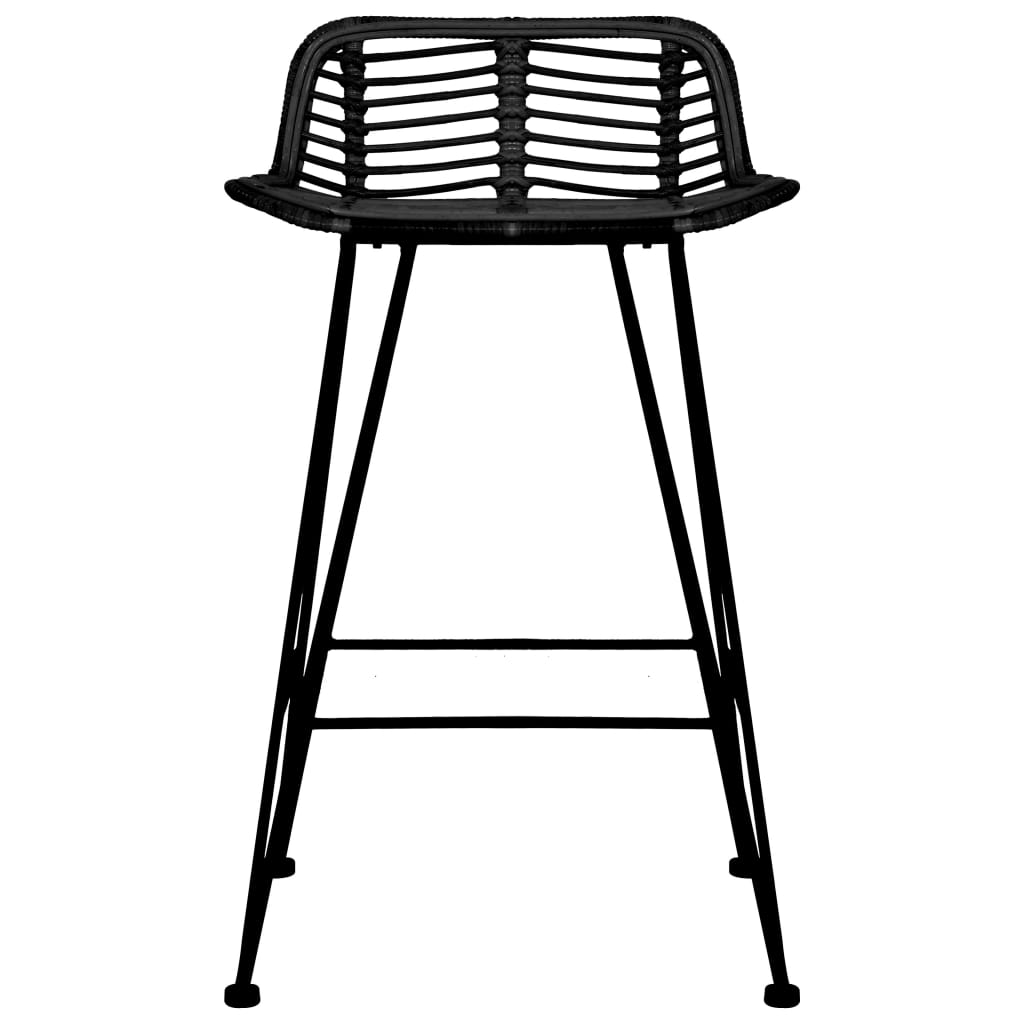 vidaXL Barové židle 2 ks černé ratan