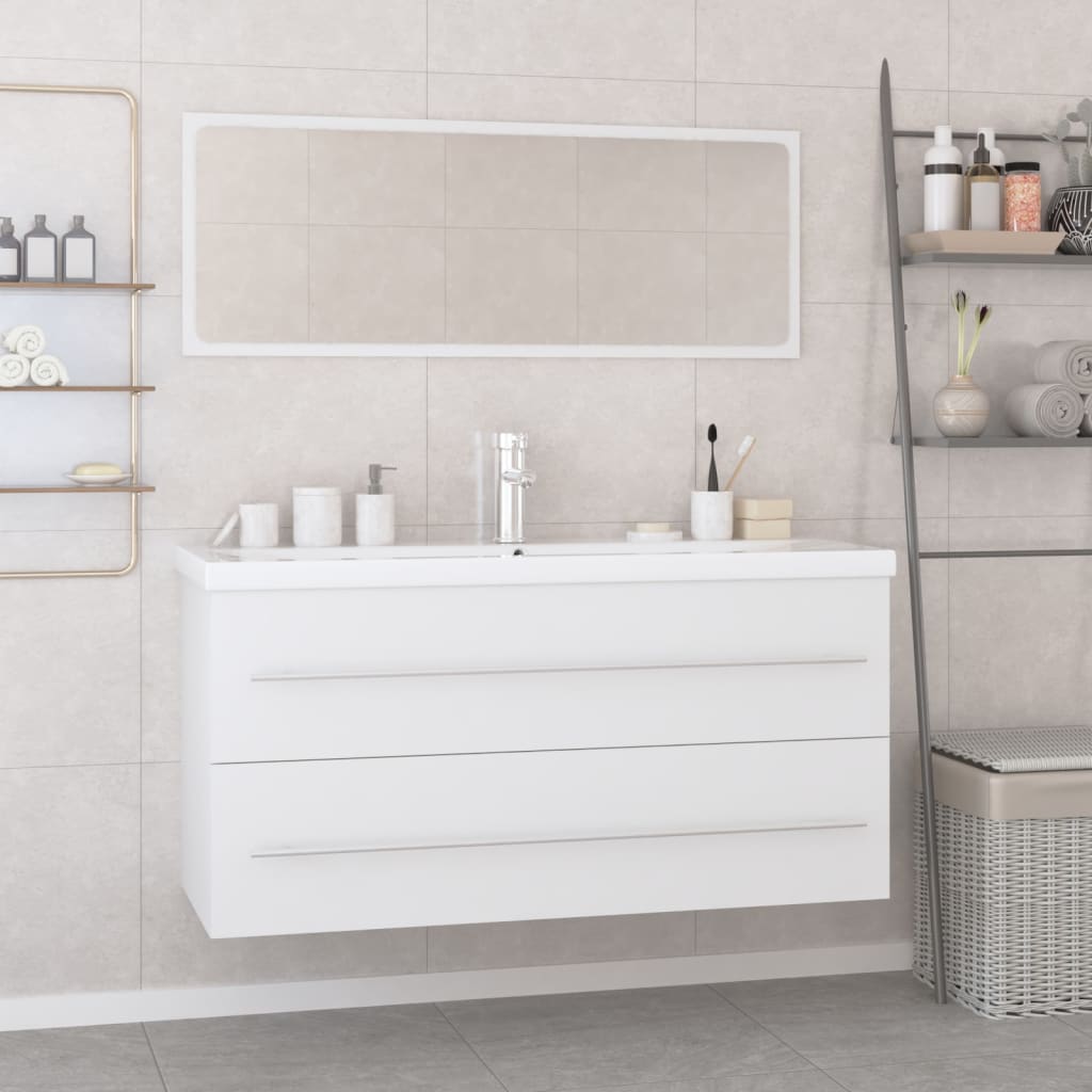 vidaXL Sada koupelnového nábytku bílá kompozitní dřevo