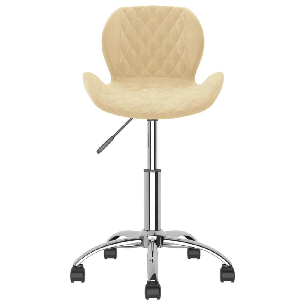 vidaXL Otočná kancelářská židle krémová samet