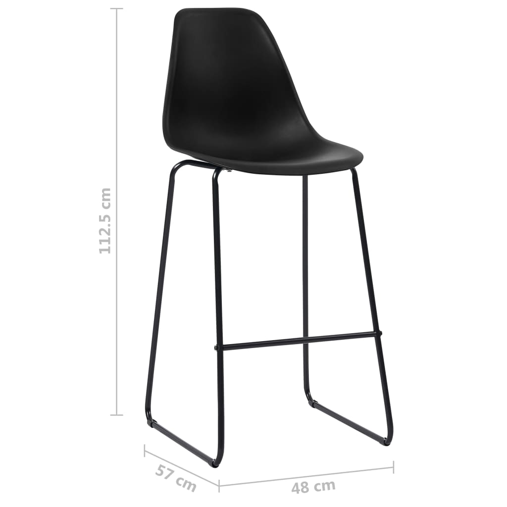 vidaXL Barové židle 6 ks černé plast