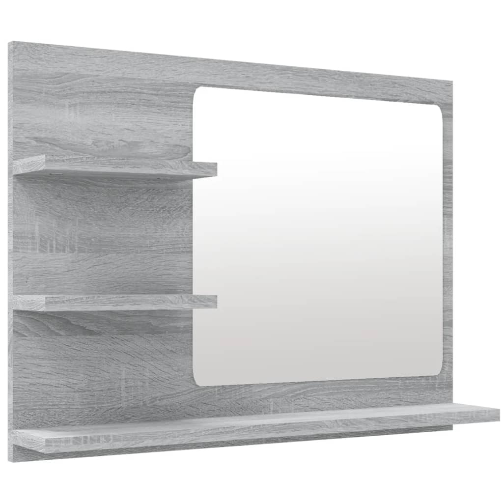 vidaXL Koupelnové zrcadlo šedé sonoma 60x10,5x45 cm kompozitní dřevo