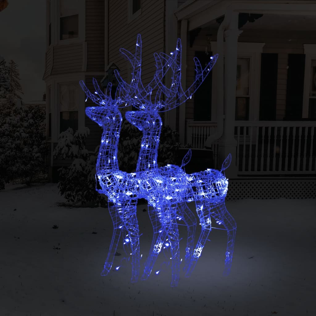 vidaXL Vánoční dekorace akryloví sobi 2 ks 120 cm teplé modrá
