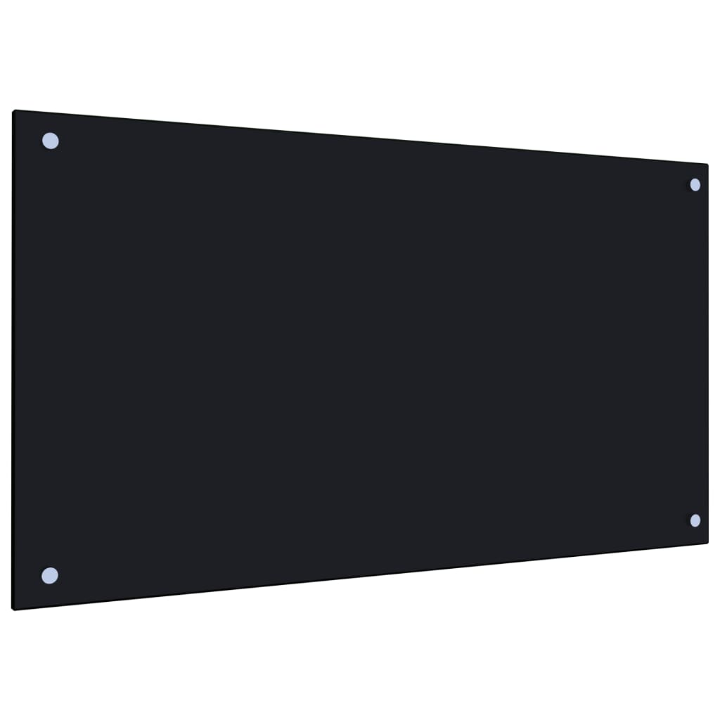 vidaXL Kuchyňský panel černý 90 x 50 cm tvrzené sklo