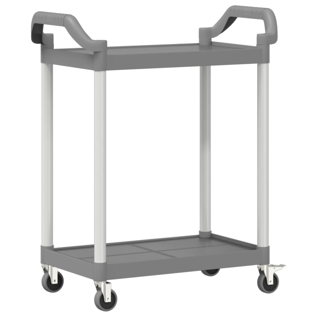 vidaXL 2patrový vozík šedý 81 x 41 x 92 cm hliník