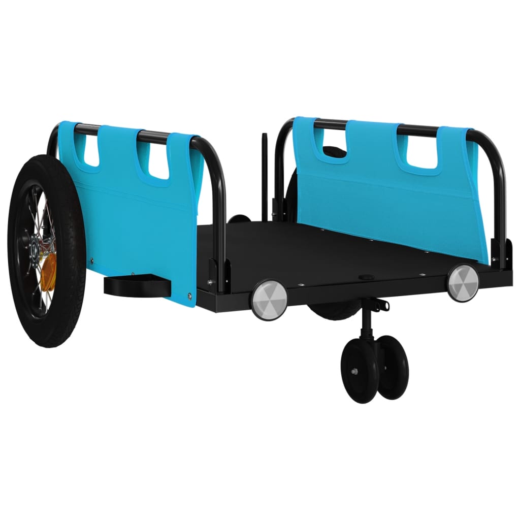 vidaXL Vozík za kolo modrý oxfordská tkanina a železo